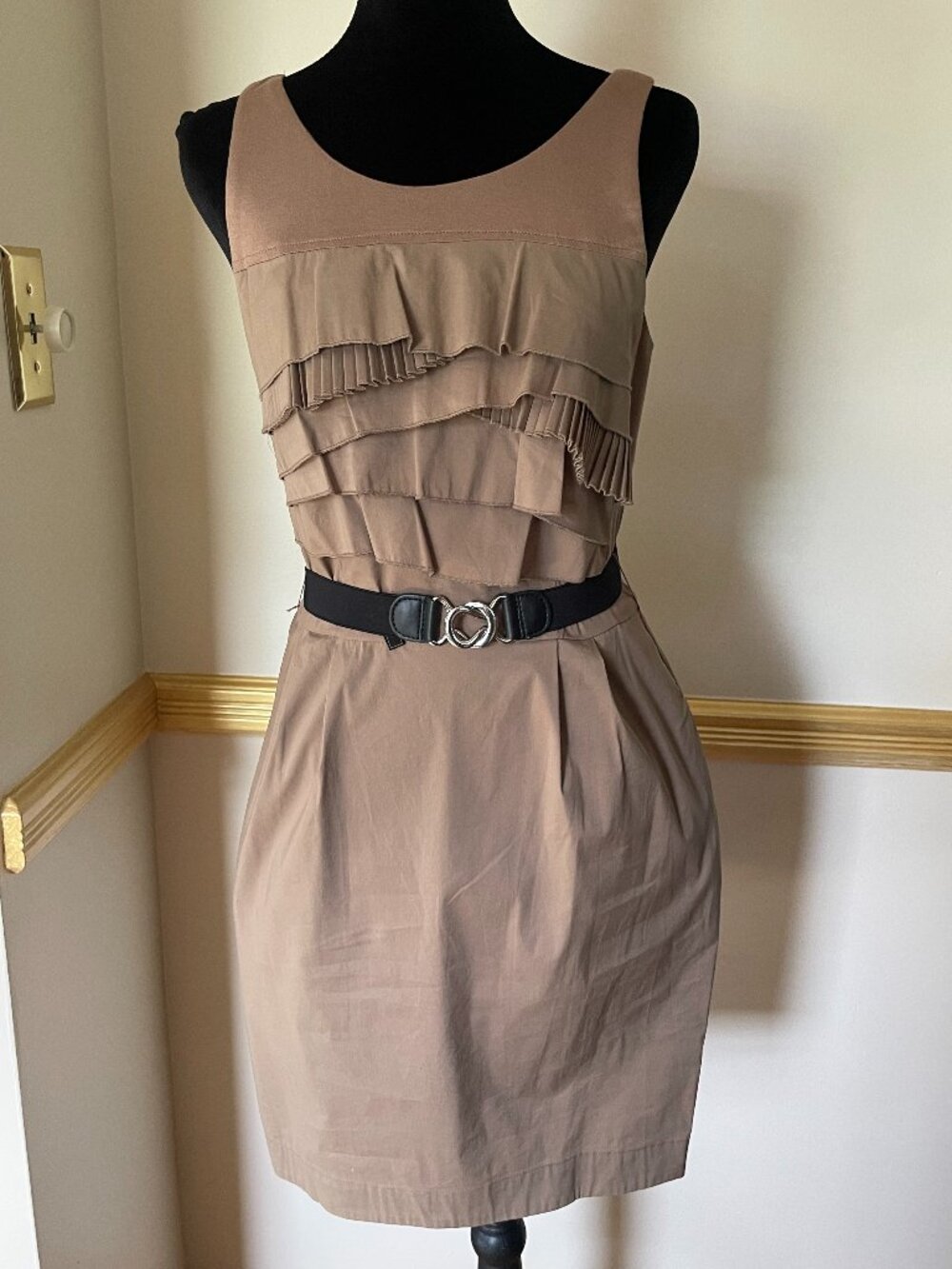 BCBG Max Azria Sleeveless Belted Dress